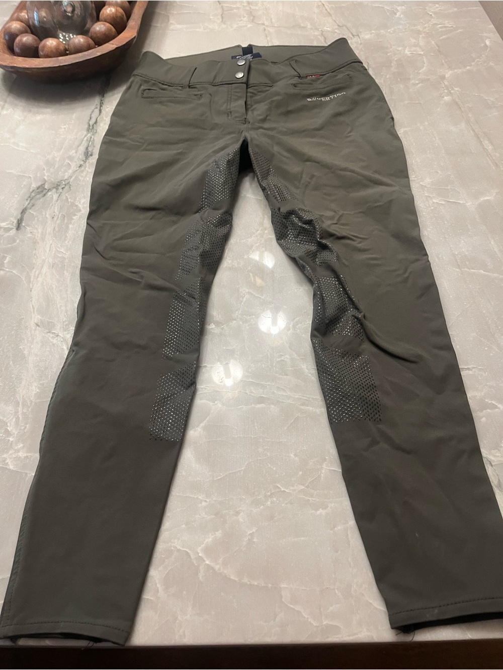 Women's Olive Green Equestrian Grip Riding Trousers by b//vertigo